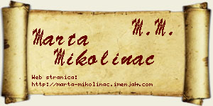 Marta Mikolinac vizit kartica